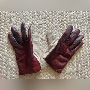 Henry Bendel Leather and Cashmere Gloves